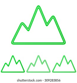 Green line mountain logo design set