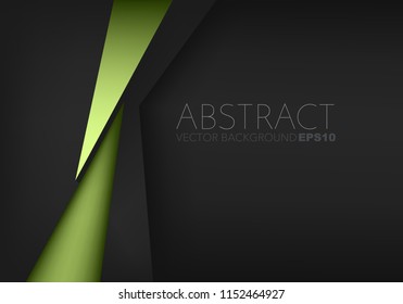 Green line on black background vector overlap layer with space for background design