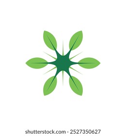 Green Line Ornamental Flower Logo Template Illustration Design