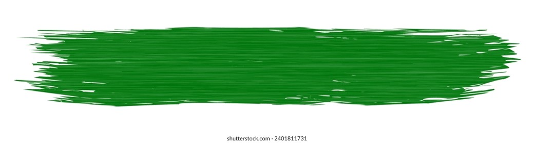 Green line of paint isolated, green smear