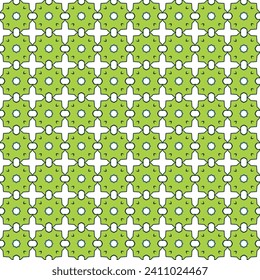 Green line pattern with unique shape backgrounds