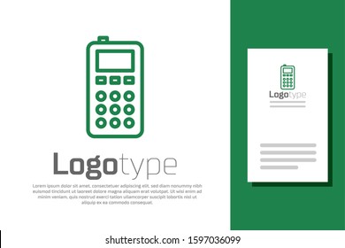 Green line Remote control icon isolated on white background. Logo design template element. Vector Illustration