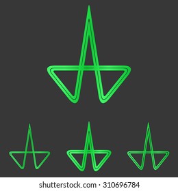 Green line research logo design set
