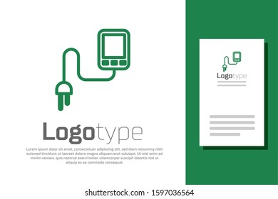 Green line Sensor icon isolated on white background. Logo design template element. Vector Illustration