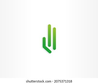 green and line shape vector concept design