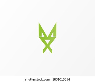 Green Line Shape Vector Logo Design Icon Template