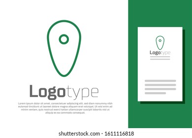 Green line Shield icon isolated on white background. Guard sign. Security, safety, protection, privacy concept. Logo design template element. Vector Illustration