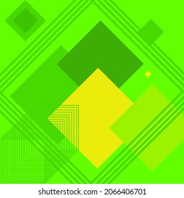 green line square vector background