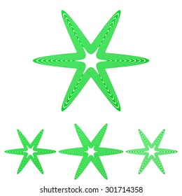 Green line star logo design set