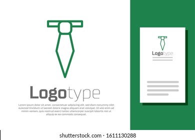 Green line Tie icon isolated on white background. Necktie and neckcloth symbol. Logo design template element. Vector Illustration