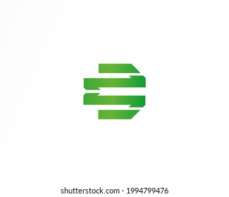 icono de diseño de logotipo de marca de vector de línea y verde