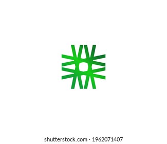 Design-Konzept des grünen und line-Vektorgrafik-Logos