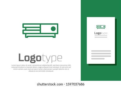 Green line Video game console icon isolated on white background. Logo design template element. Vector Illustration