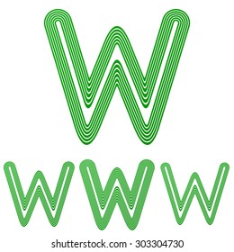 Green line w logo design set