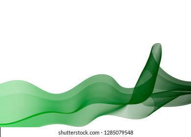 green line wave abstract background 