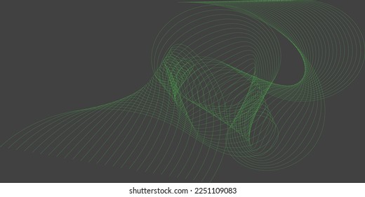 Green line wave and black background