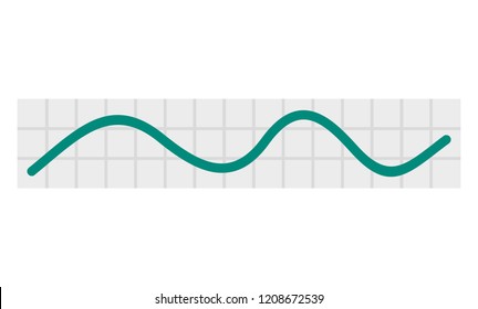 Green linear graph icon. Flat illustration of green linear graph vector icon for web design