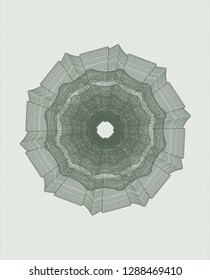 Green linear rosette