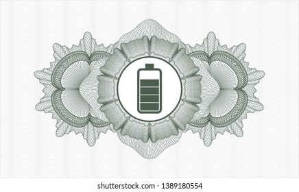 Green linear rosette with battery icon inside