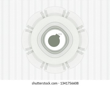 Green linear rosette with bomb icon inside