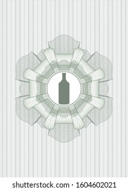 Green linear rosette with bottle icon inside