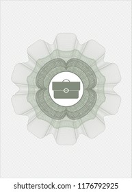 Green linear rosette with briefcase icon inside