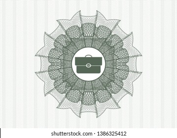 Green linear rosette with briefcase icon inside