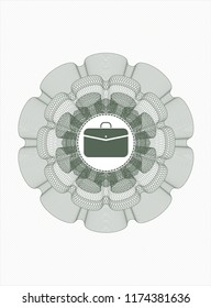 Green linear rosette with business briefcase icon inside