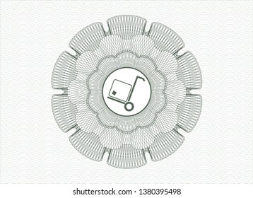 Green linear rosette with cargo icon inside
