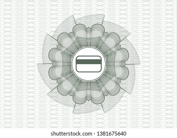 Green linear rosette with credit card icon inside