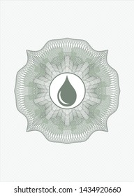Green linear rosette with drop icon inside