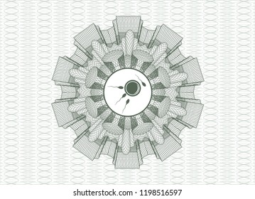Green linear rosette with fertilization icon inside