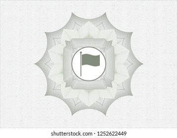 Green linear rosette with flag icon inside