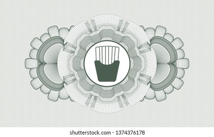 Green linear rosette with fries icon inside