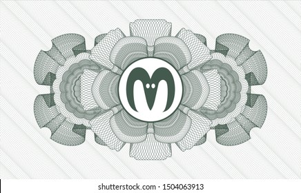 Green linear rosette with goat head icon inside