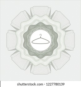Green linear rosette with hanger icon inside
