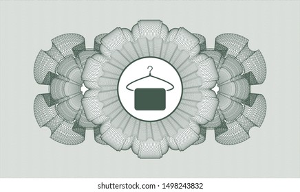 Green linear rosette with hanger with towel icon inside