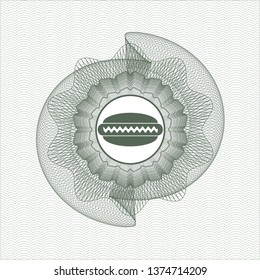 Green linear rosette with hot dog icon inside