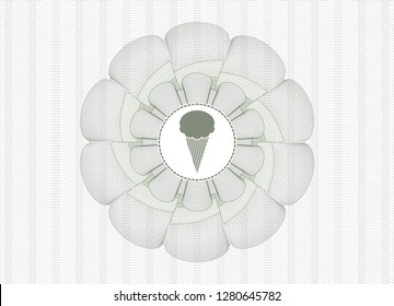 Green linear rosette with ice cream icon inside