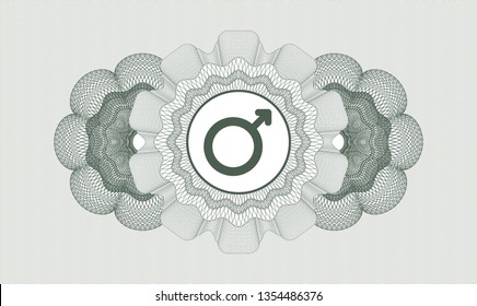 Green linear rosette with male icon inside