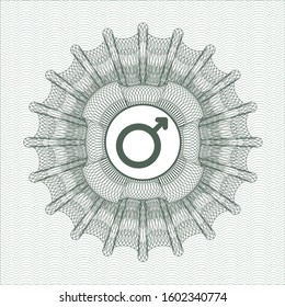 Green linear rosette with male icon inside