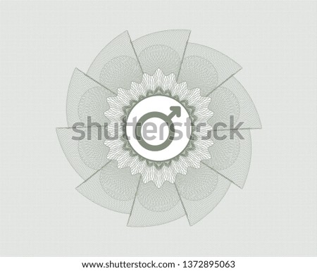 Green linear rosette with male icon inside