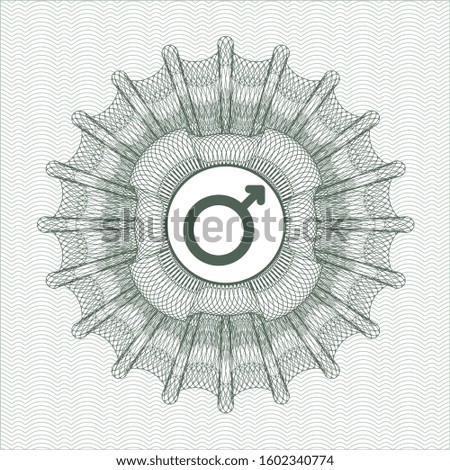 Green linear rosette with male icon inside