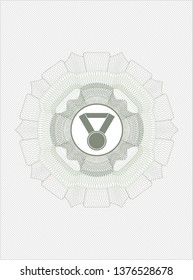 Green linear rosette with medal icon inside