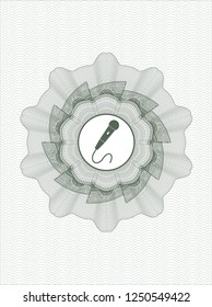 Green linear rosette with microphone icon inside