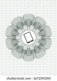 Green linear rosette with mobile phone icon inside