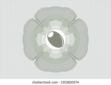 Green linear rosette with olive icon inside