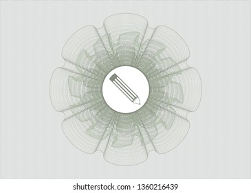 Green linear rosette with pencil icon inside