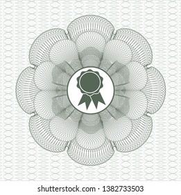 Green linear rosette with ribbon icon inside