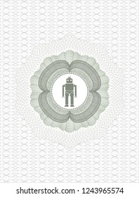 Green linear rosette with robot icon inside